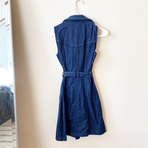 White House Black Market Denim Double Breasted Trench Mini Dress women’s CS - Picture 7 of 8